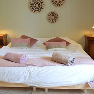 Photo d'une chambre avec 2 lits simples au Moulin de Gaudais